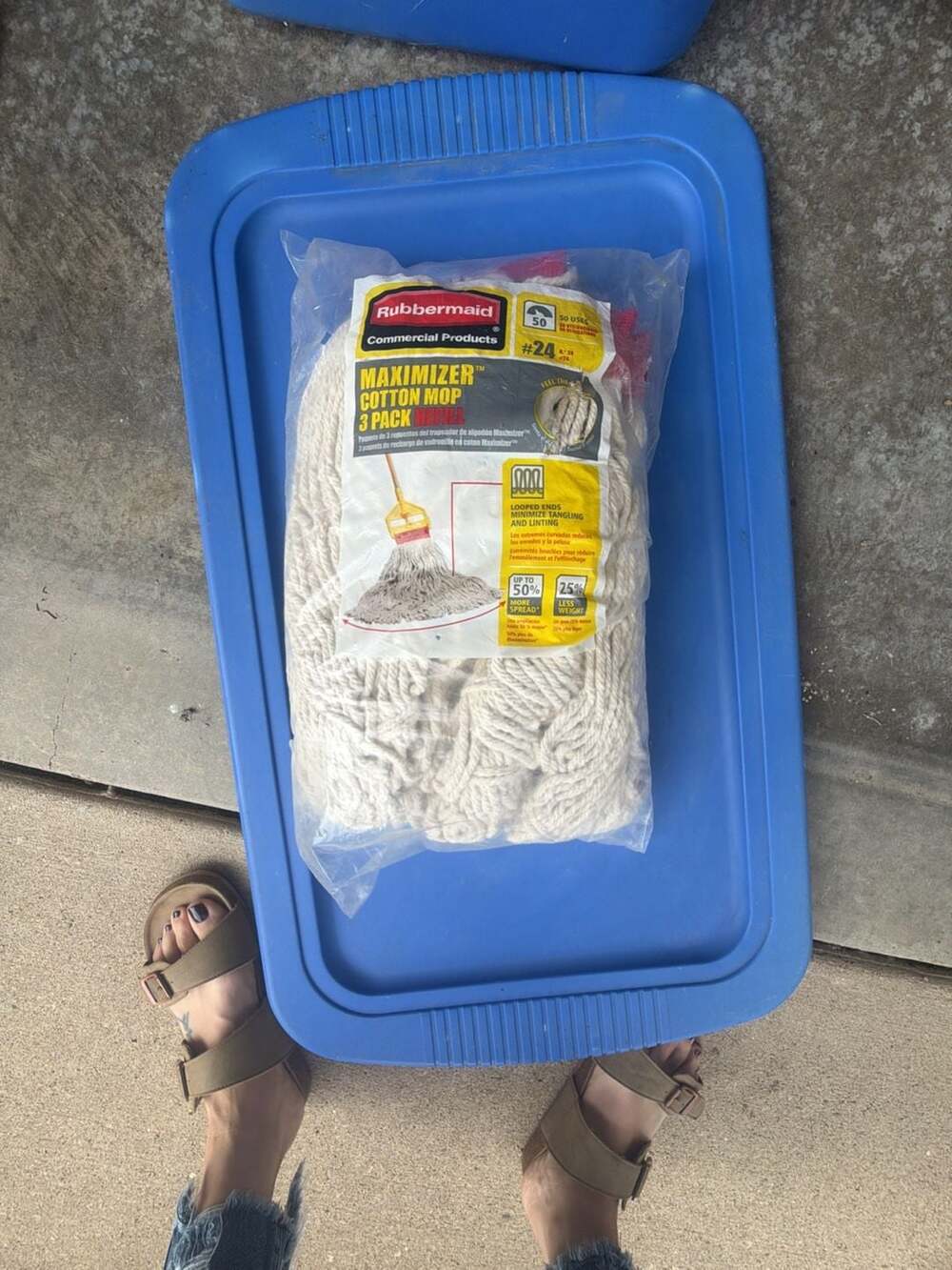 Rubbermaid Maximizer Cotton Mop #24 3-Pack Refill New
